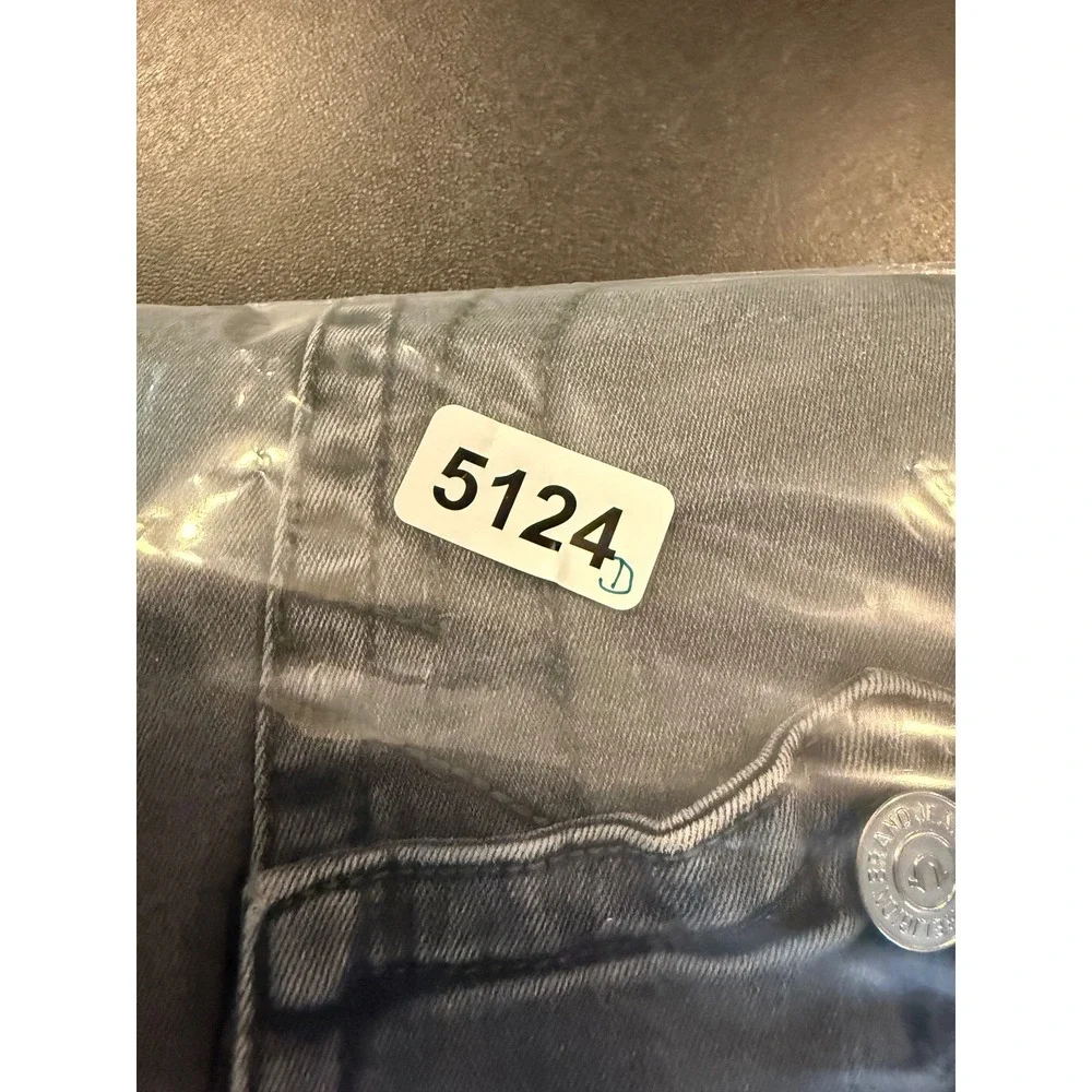 True Religion Mens 42 Geno Relaxed Slim Jeans Gray‎ Flap Pocket Horseshoe Denim
